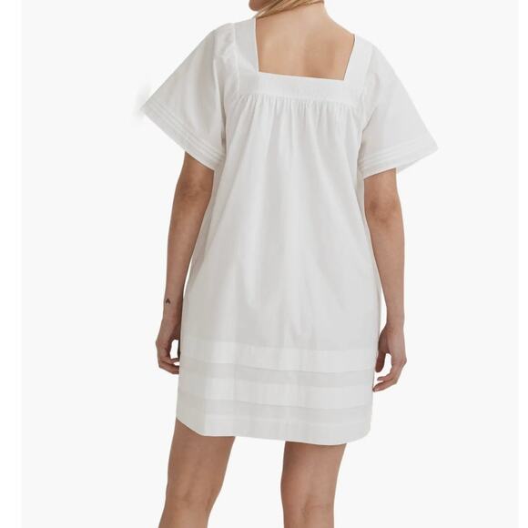 Madewell Nisha Cotton Poplin Square Neck Relaxed Pocket Womens Dress Medium - Picture 9 of 12
